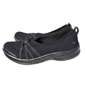 Black Bzees 9 Slip On Comfort Walking Shoes Mesh Fabric Strappy Design